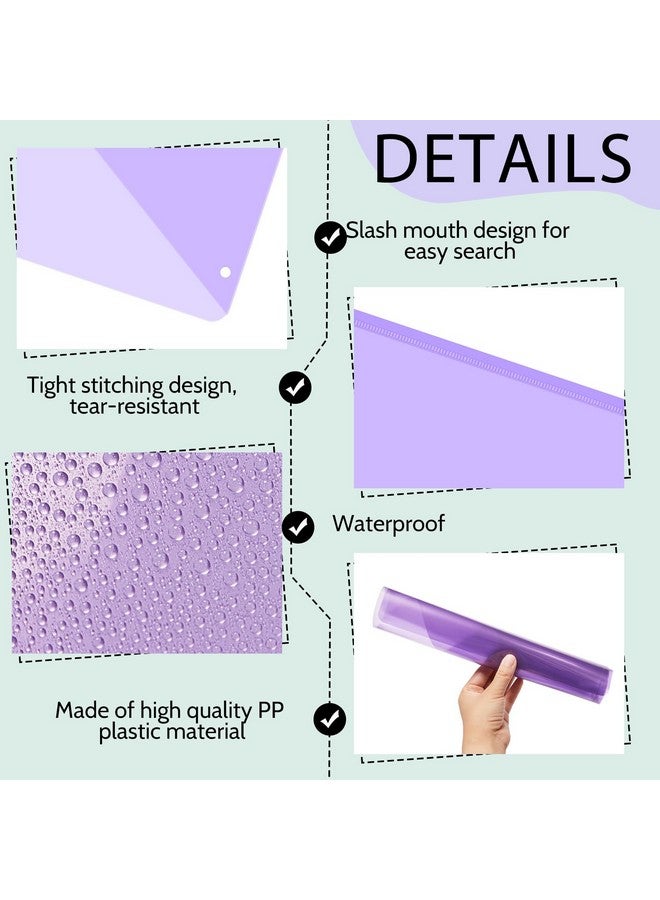 مايتيز مجموعة من 50 مجلدًا من البلاستيك الشفاف مزودًا بثلاث فتحات لتنظيم المستندات ومنظم الملفات بحجم الخطاب ومجلدات بلاستيكية مزودة بجيوب وغطاء ملف مائل للمكتب (لون سعيد، 9.25 × 11.22 بوصة) - Image 3