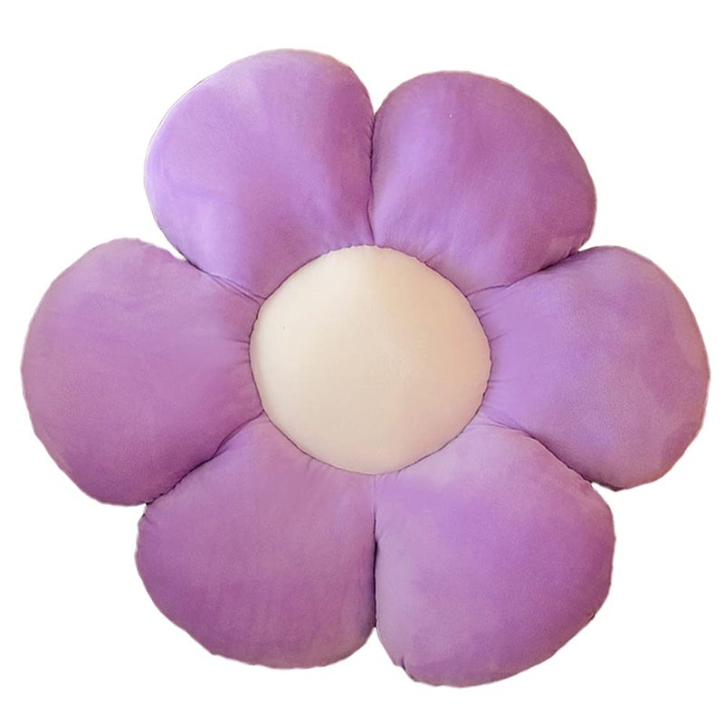 lannery lannery Flower Plush Throw Pillows  Flower Floor Pillow Seating Cushion Toy for Reading  Room  Watching TV (11.8""  Purple)  - Image 1