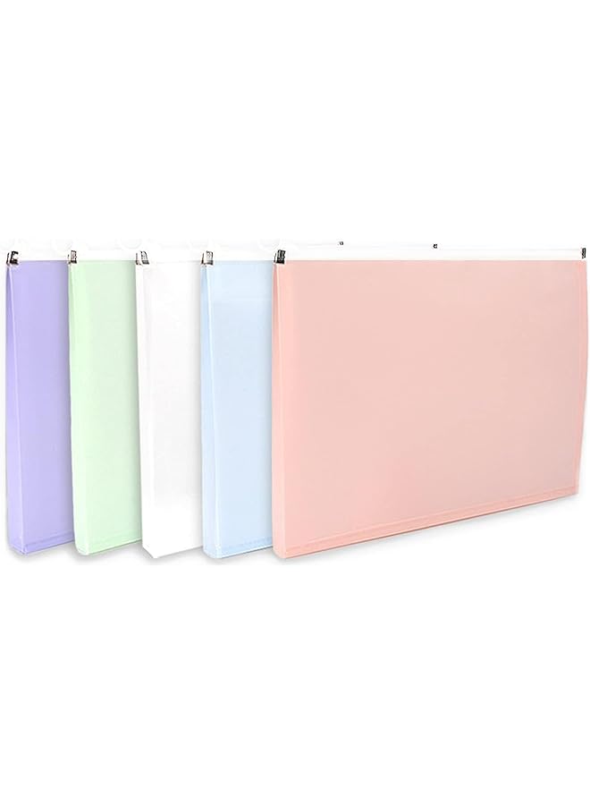 erorex Expanding A4 Zip Wallets Assorted Large Capacity A4 File Organizer Document Bag Paperwork Pouch Zipper File Folder A4 Letter Envelope Pocket Zip Storage Bag For Office School Home Travel 5Pcs  - Image 1