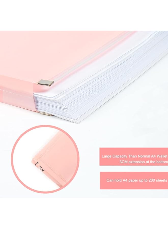 erorex Expanding A4 Zip Wallets Assorted Large Capacity A4 File Organizer Document Bag Paperwork Pouch Zipper File Folder A4 Letter Envelope Pocket Zip Storage Bag For Office School Home Travel 5Pcs  - Image 2