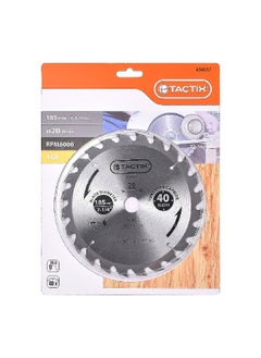 Tactix 40-Teeth 8000RPM Strong Tungsten Carbide Cutting Disc Silver 185 mm 434637  - Image 2