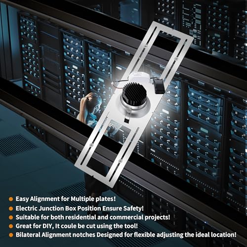 MULMART New Construction Mounting Plate, 4 Inch, LED Recessed Lighting Housing Kits, Flat Steel Rough in Bracket Fixture for LED Light Bar, 12PC Shallow Recessed Lighting Housing Plate - Image 4