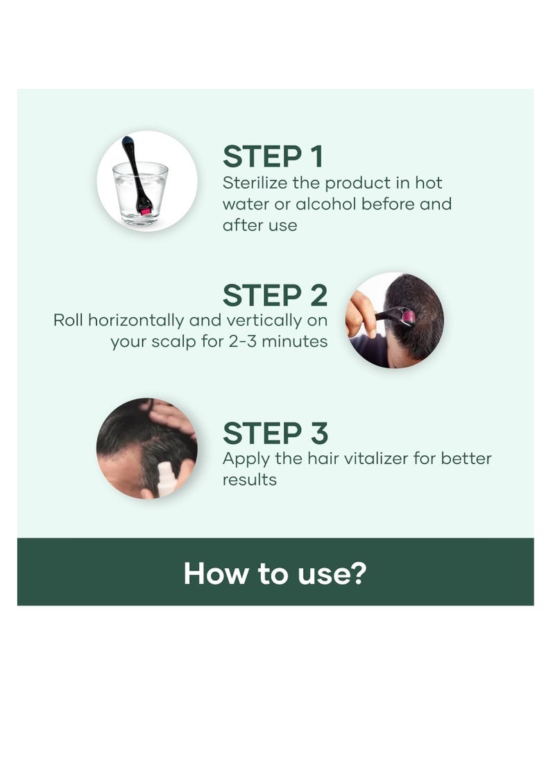 mars by GHC 0.5mm Derma Roller  540 Titanium Micro Needles for Hair Growth and Beard Care   Minimize Hair Fall  Boost Follicle Stimulation   User Friendly  Safe and Effective  Pack Of 1 - Image 3