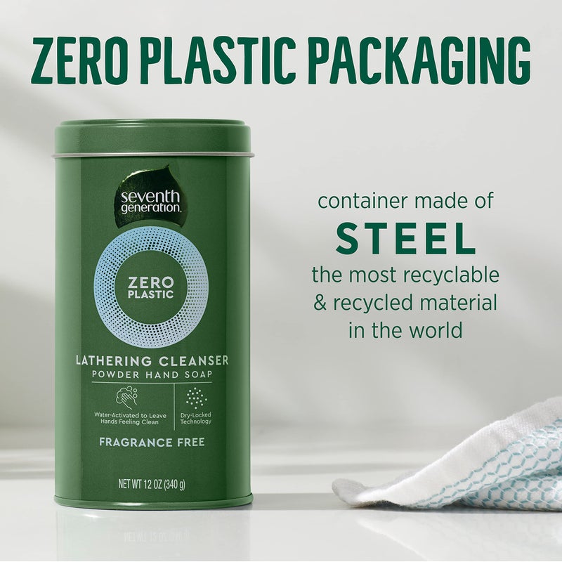 Seventh Generation Zero Plastic Powder Hand Soap, Fragrance Free, 12 oz - Image 3