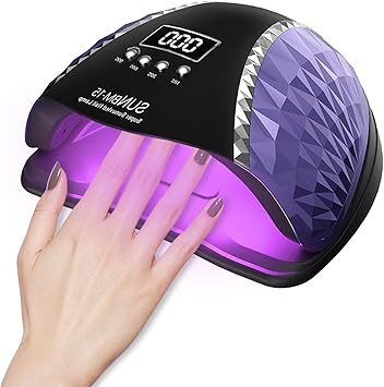 QUEMISS UV Led Nail Lamp 4 Timers HighPower 280W Gel Nail Polish Dryer Gel Nail LampLCD Display with Automatic Sensor Portable DualSpeed Drying for Nail Lamp Suitable for Home Salons - Image 1
