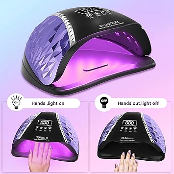 QUEMISS UV Led Nail Lamp 4 Timers HighPower 280W Gel Nail Polish Dryer Gel Nail LampLCD Display with Automatic Sensor Portable DualSpeed Drying for Nail Lamp Suitable for Home Salons - Image 3