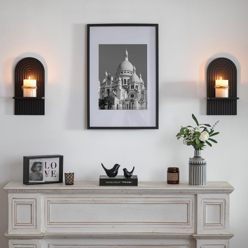 Walasis Black Boho Floating Shelves: Decorative Wall Shelves Display Plants Small Items Mid Century Modern MCM Wall Decor - Image 4