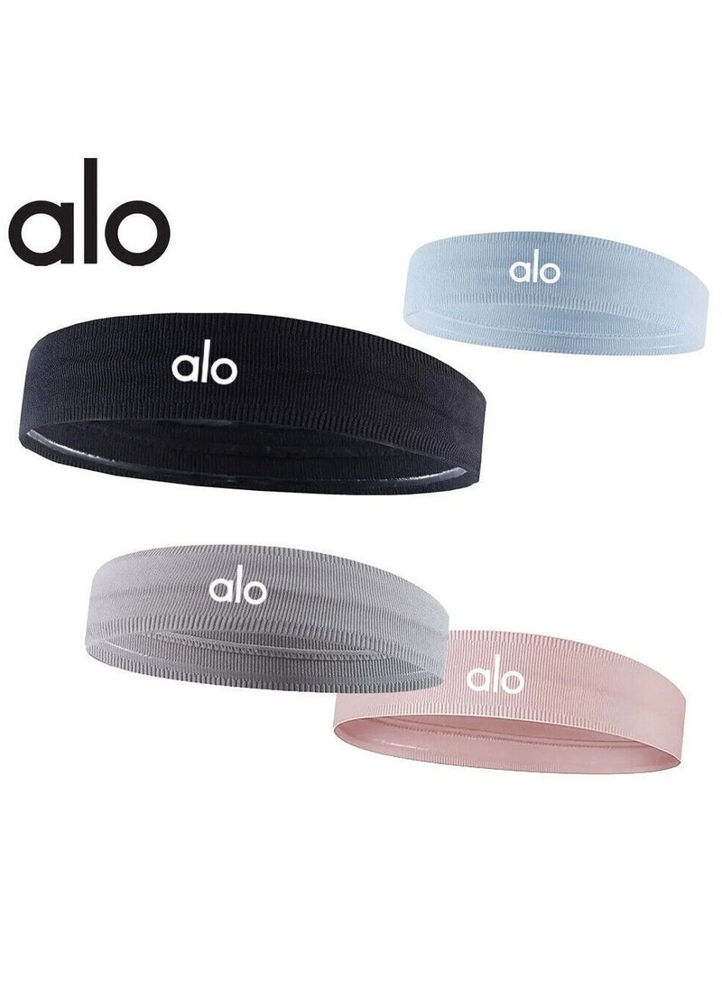 Alo Yoga - Alo Yoga Headband  Elastic Exercise Headband Fitness Outdoor Sports Non-Slip Adhesive Headband 4-Piece Set - Image 1