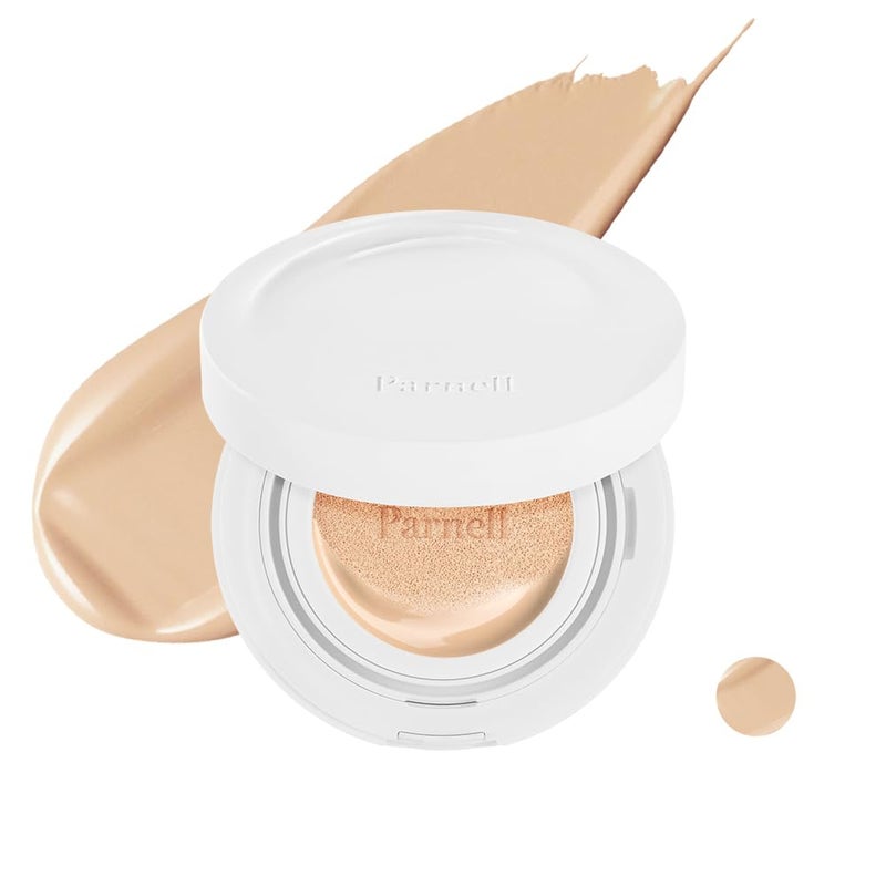 Parnell Cicamanu Serum Cushion Moisturizing Foundation for Soothing Coverage Glass Skin and Lightweight for Sensitive and Dry Skin Pearl Skin 052 Fl Oz 21N - Image 2