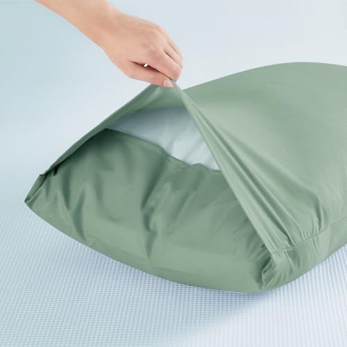 NookZuzu Standard Pillow Cases Set of 2, Sage Green Pillow Covers Microfiber Pillowcase Soft Breathable and Non Shrinking Envelope Pillow Shams 20"X 26" - Image 4