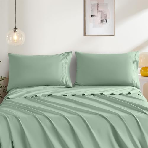 NookZuzu Standard Pillow Cases Set of 2, Sage Green Pillow Covers Microfiber Pillowcase Soft Breathable and Non Shrinking Envelope Pillow Shams 20"X 26" - Image 2