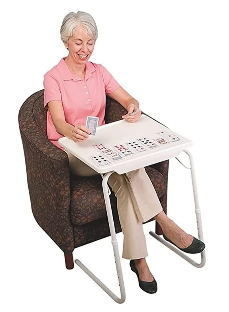طاولة طعام قابلة للطي من Tablemate 1 Tv Tray محمولة قابلة للطي باللون الأبيض - Image 1