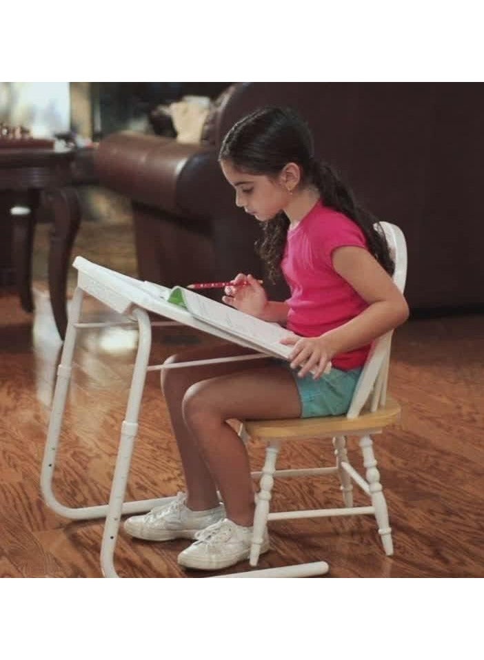 طاولة طعام قابلة للطي من Tablemate 1 Tv Tray محمولة قابلة للطي باللون الأبيض - Image 2