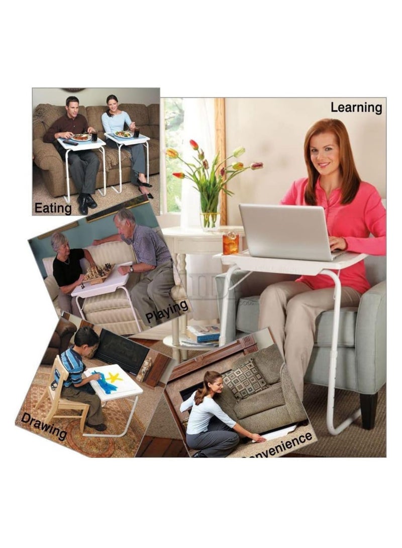 طاولة طعام قابلة للطي من Tablemate 1 Tv Tray محمولة قابلة للطي باللون الأبيض - Image 5