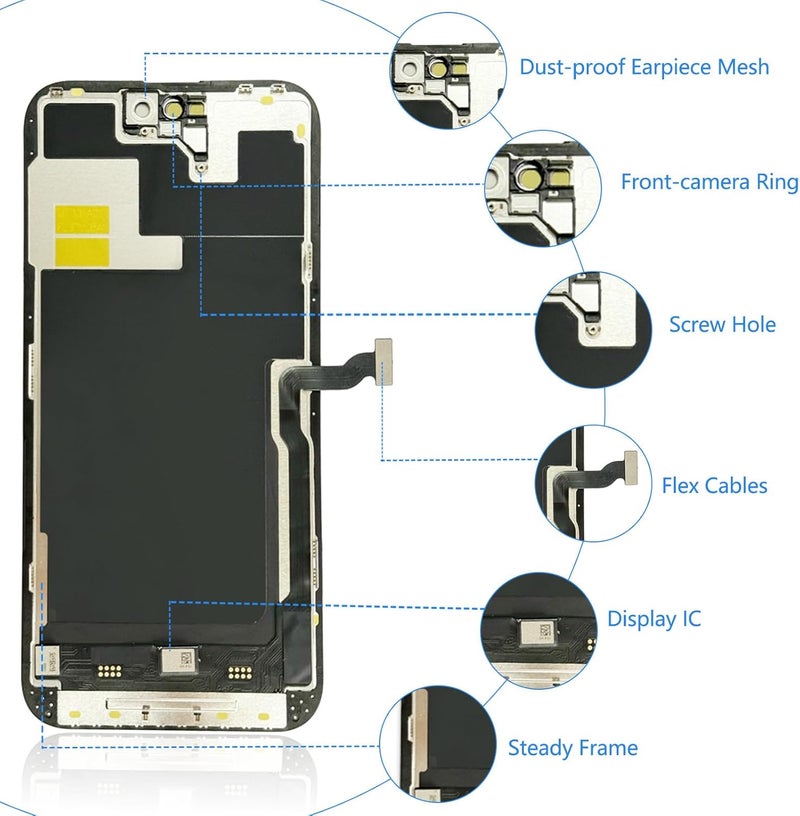 Diykitpl for iPhone 14 Pro Max Screen Replacement 6.7 Inch, 3D Touch LCD Display for A2894, A2651, A2893, A2896, A2895, with Repair Tools Kit+Waterproof Frame Sticker+Tempered Glass - Image 3