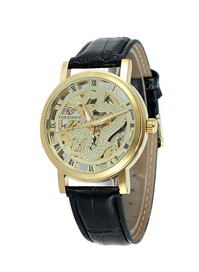 FORSINING Men's Fashion Casual Skeleton Dragon Manual Mechanical Watch - Image 1
