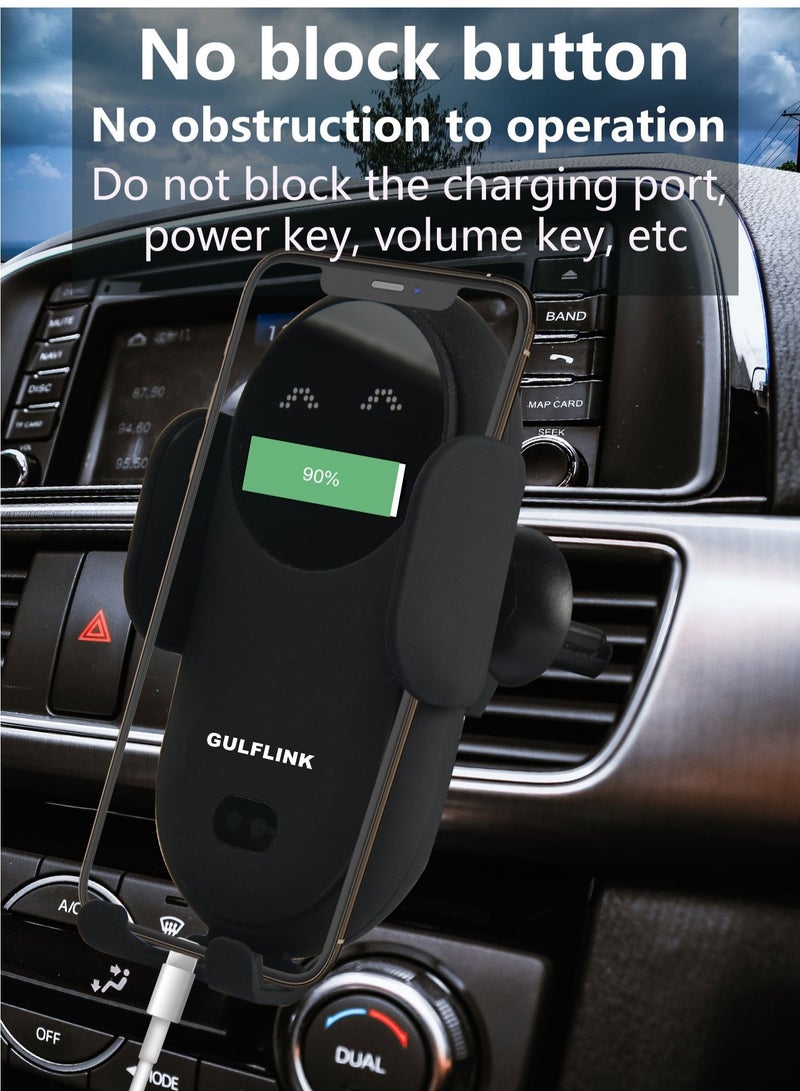 GULFLINK S11 Smart Infrared Automatic Induction Mobile Phone Holder Car Mobile Phone Charging Case Wireless Charger Car Holder Charger- Red  - Image 5