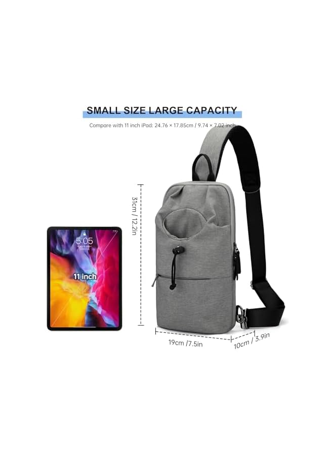 S-TOP Crossbody Sling Backpack for Men Women Sling Bag Multipurpose Travel Hiking Cross Body Chest Bag, Shoulder Bag for Men, for Traveling, Sporting, Cycling, Daily (Gray) - Image 3