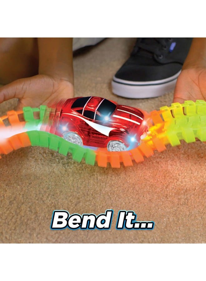 MAGIC Tracks Ontel Magic Tracks 10 Foot Glow In The Dark Bendable Flexible Racetrack with LED Light-Up Race Car, Educational Playset Birthday Gift for Ages 3+ - Image 4