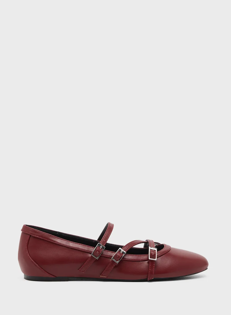Ginger Triple Strap Ballerina Flat
