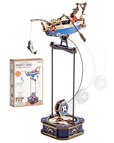 ROKR 3D Wooden Puzzles for AdultsGravity Swing Ocean Fisher Model kit 161Piece 3D Puzzles for Adults - Image 1