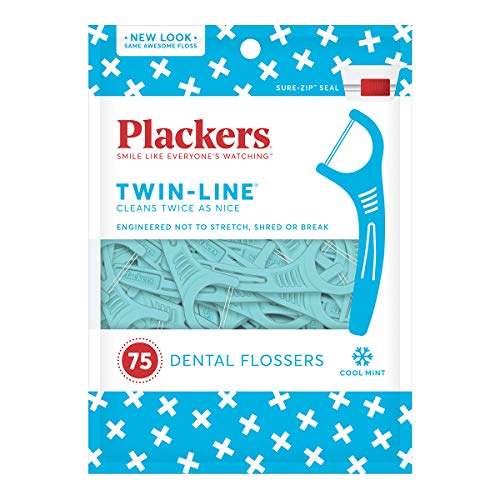 Plackers Whitening Twin Line Floss Picks 75 ct 3 pk