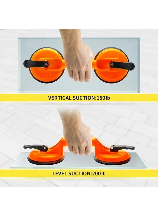 2 Pack Suction Cups Heavy Duty Aluminum Vacuum Plate Handle Glass Holder Hooks to Lift Large Glass/Tile Lifter/Moving Glass/Pad for Lifting/Dent Puller - Image 2