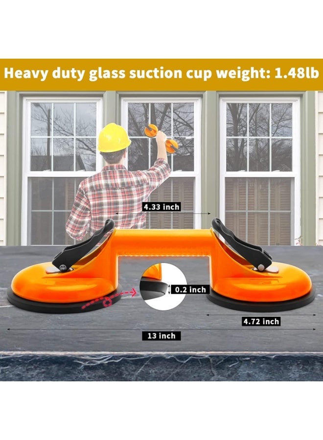 2 Pack Suction Cups Heavy Duty Aluminum Vacuum Plate Handle Glass Holder Hooks to Lift Large Glass/Tile Lifter/Moving Glass/Pad for Lifting/Dent Puller - Image 5