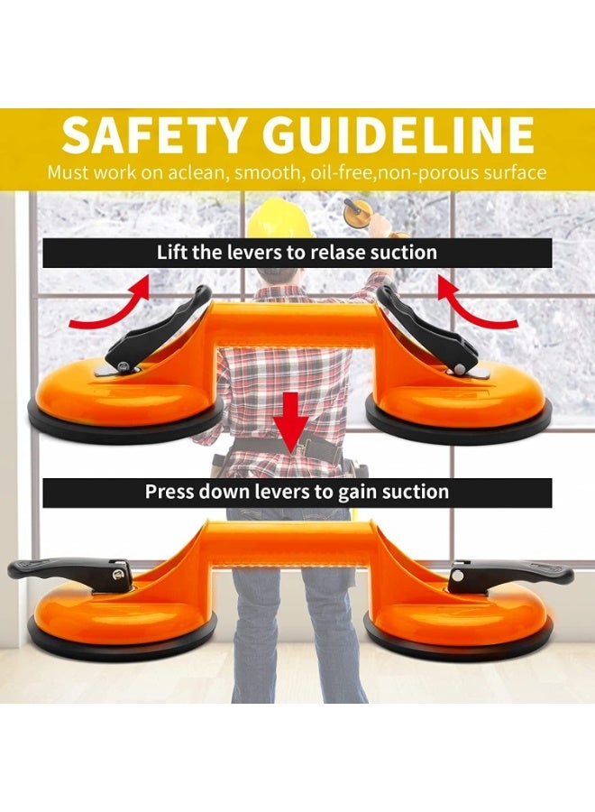 2 Pack Suction Cups Heavy Duty Aluminum Vacuum Plate Handle Glass Holder Hooks to Lift Large Glass/Tile Lifter/Moving Glass/Pad for Lifting/Dent Puller - Image 4