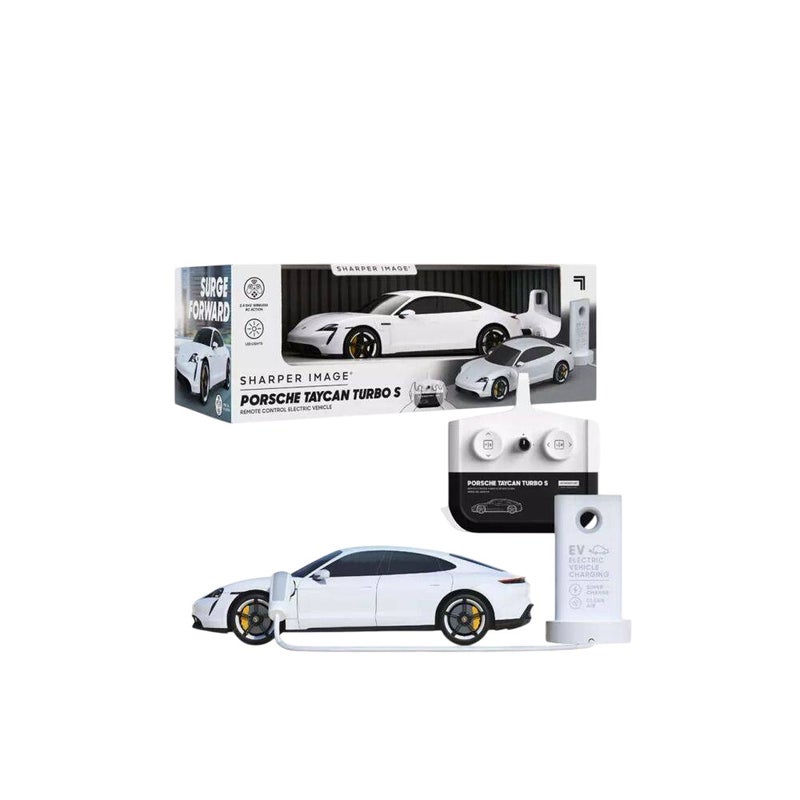 Sharper Image Porsche Taycan Turbo S RC Electric Car (1:20, White) - Image 2