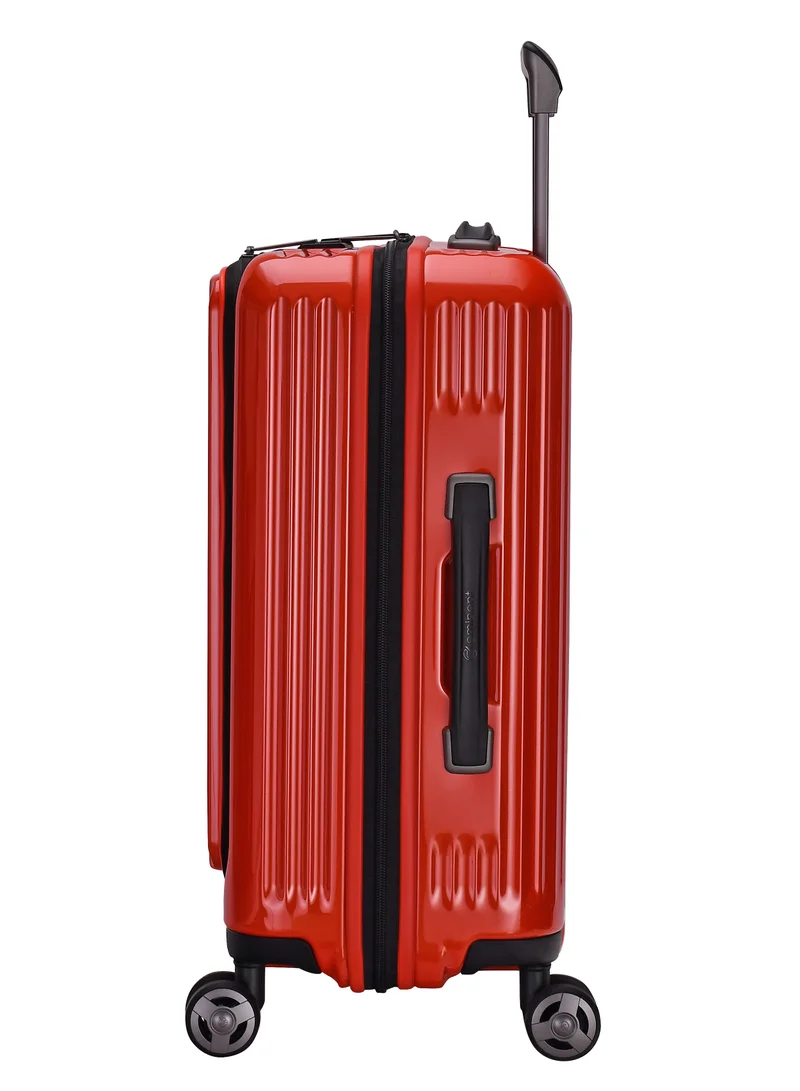 eminent Hard Shell Travel Bag Alfred Front Loading Business Carry On Luggage trolley with Built in 2 sided TSA Compatible Combination Lock and USB Port KK50B Lava Orange