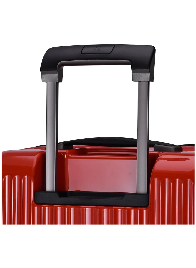 eminent Hard Shell Travel Bag Alfred Front Loading Business Carry On Luggage trolley with Built in 2 sided TSA Compatible Combination Lock and USB Port KK50B Lava Orange