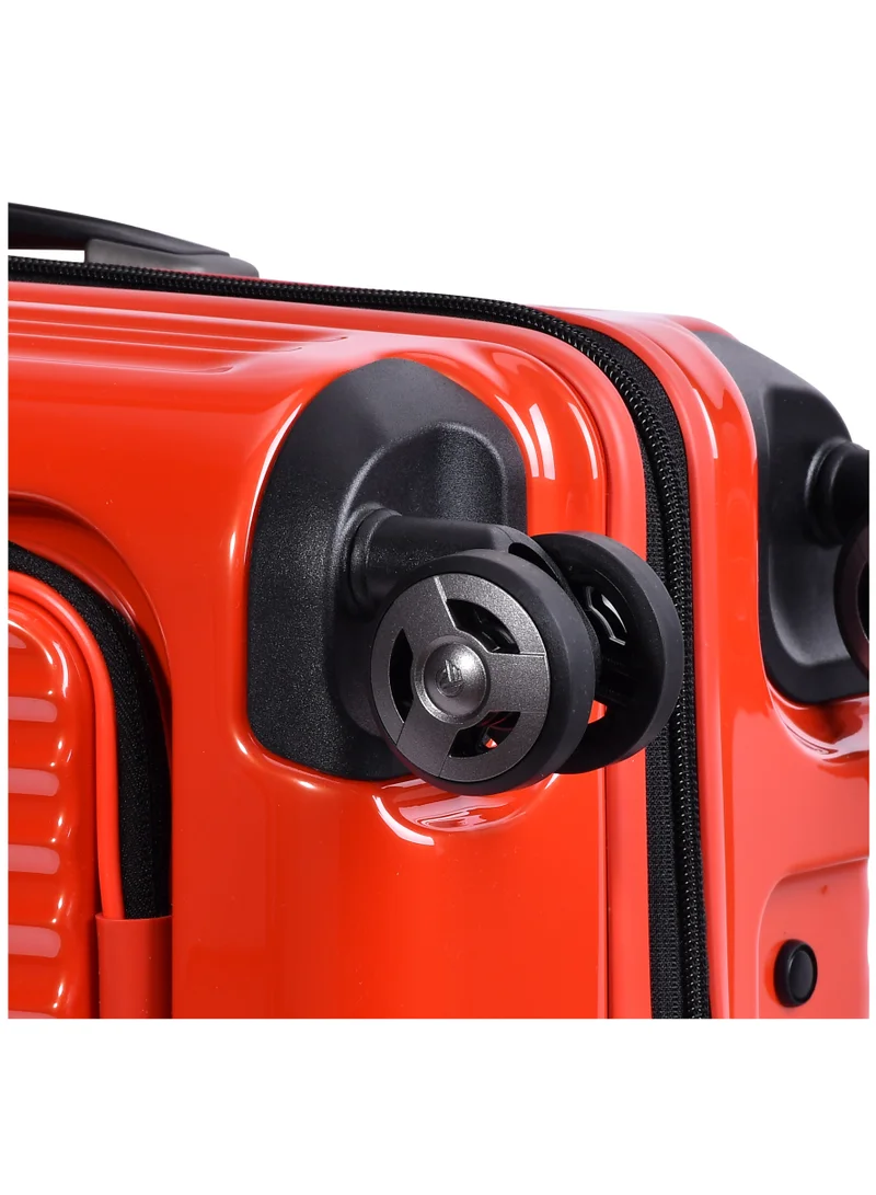 eminent Hard Shell Travel Bag Alfred Front Loading Business Carry On Luggage trolley with Built in 2 sided TSA Compatible Combination Lock and USB Port KK50B Lava Orange