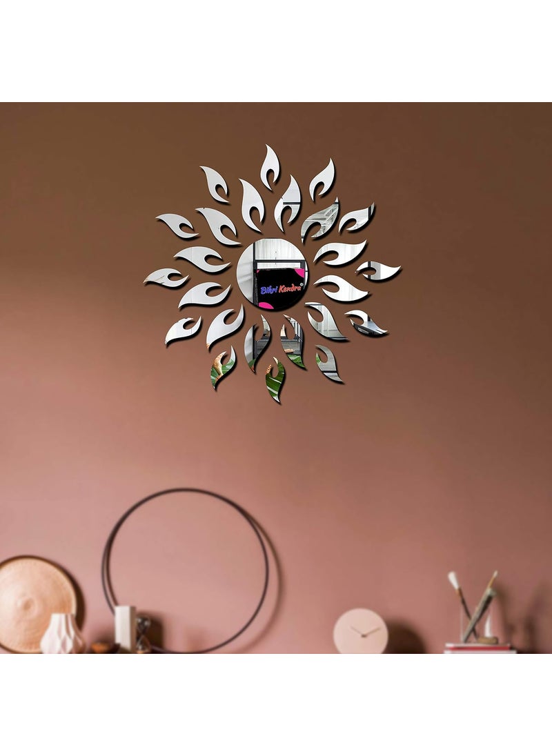 Bikri Kendra Bikri Kendra Sun Silver 15 Feet 15 Feet 3D Acrylic Mirror Wall Stickers for Home Office Factory Outlet 