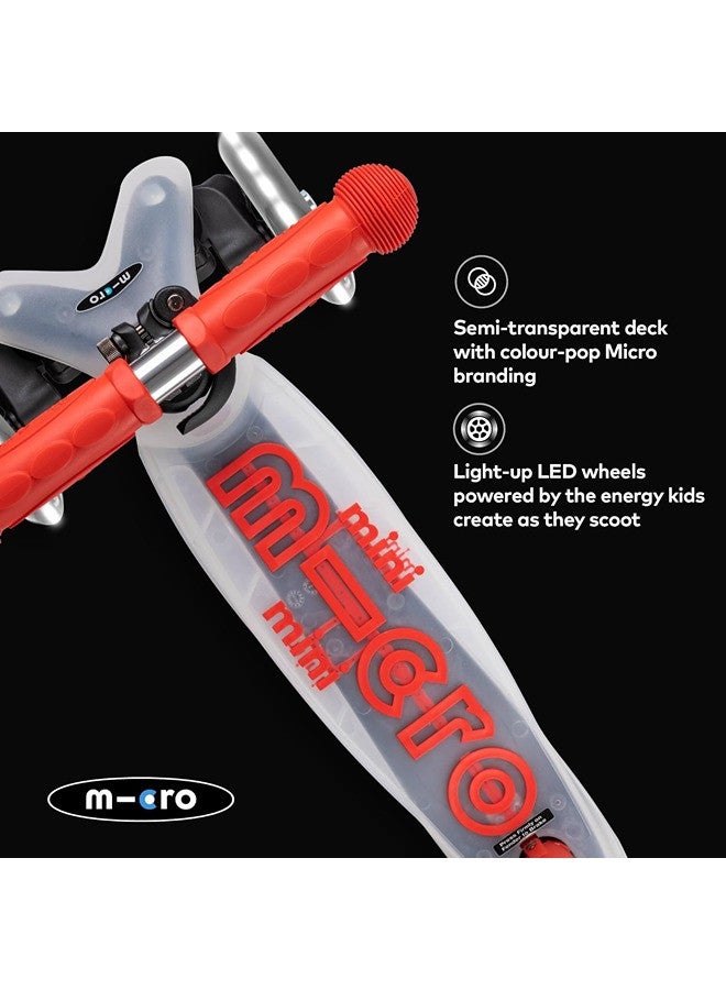 Micro Micro Scooters - Mini Deluxe Flux Red with LED Wheels MMD206 |Adjustable Handlebar |3 Wheels |Max Load 50KG | Scooter for Kids | Kids Scooter | Scooter with LED Wheels | Scooter for Kids 2-5 Years  - Image 5