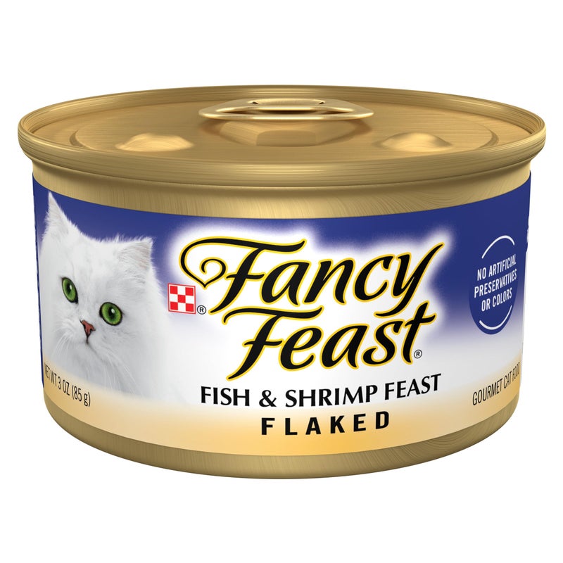 Fancy Feast Purina Fancy Feast Wet Cat Food Flaked Fish and Shrimp Feast - (Pack of 24) 3 oz. Cans - Image 1