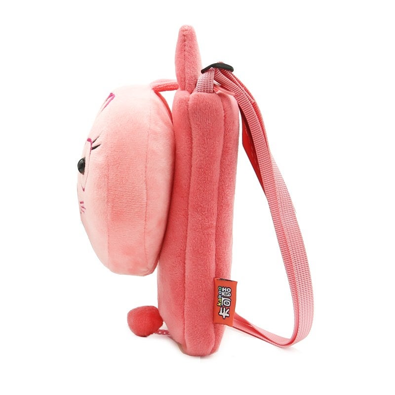 Plush Kids Crossbody Bag, Cat Animal Design, Soft Lightweight Shoulder Bag for Daily Outings - Image 3
