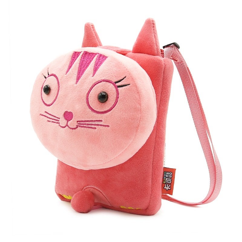 Plush Kids Crossbody Bag, Cat Animal Design, Soft Lightweight Shoulder Bag for Daily Outings - Image 2