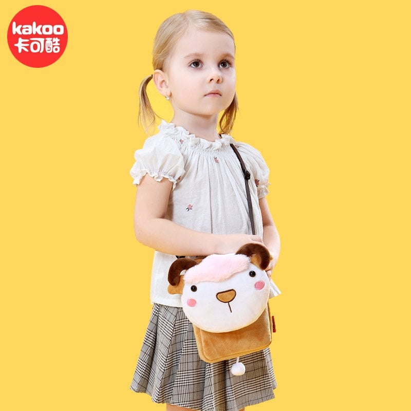 Plush Kids Crossbody Bag, Cat Animal Design, Soft Lightweight Shoulder Bag for Daily Outings - Image 5