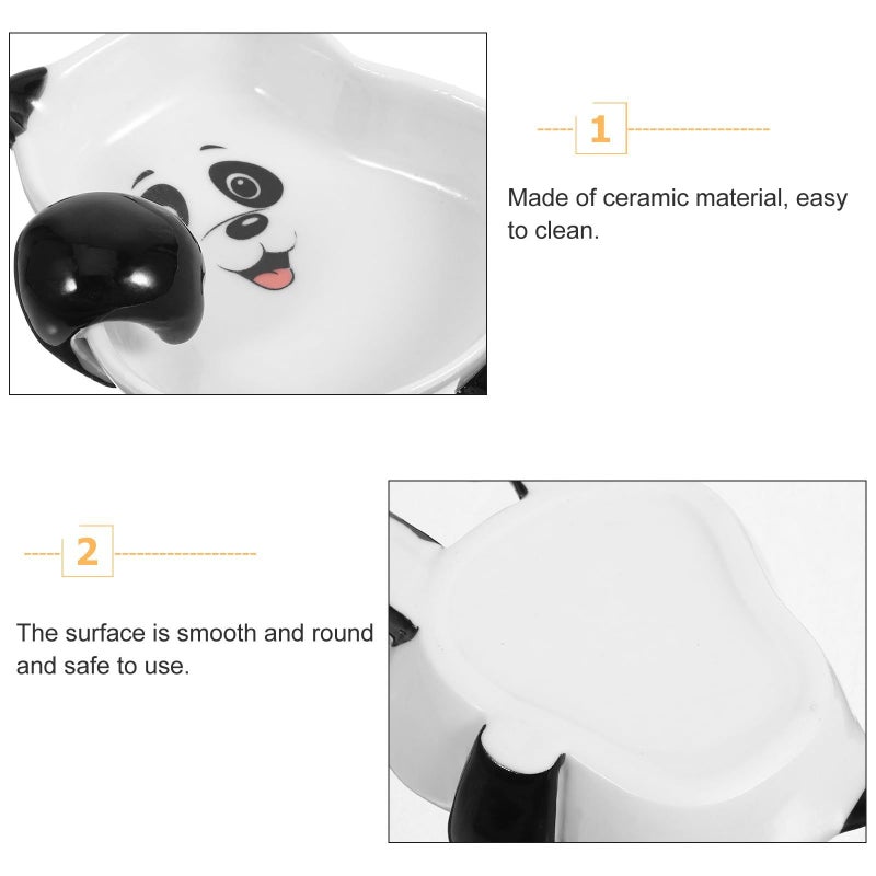 FOMIYES Ceramic Spoon Rest And Chopstick Holder Compact Cartoon Kitchen Utensil Cradle - Image 4