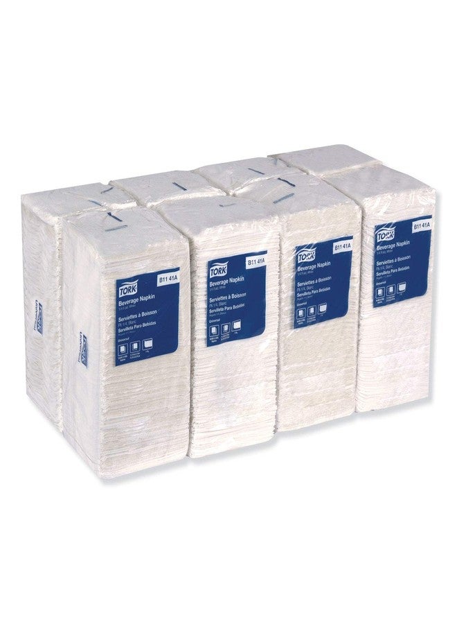 Tork B1141A Universal Beverage Napkin, White, 1-Ply, 1/4 Fold, 9.38" Width x 9.38" Length, (Case of 8 Packs, 500 per Pack, 4,000 Napkins) - Image 5