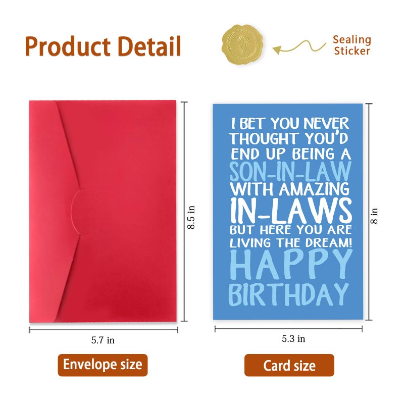ICOOLYI Funny Son-in-Law Birthday Card from Awesome In-Laws â€“ Humorous and Sarcastic Greeting for Son-in-Law Living the Dream â€“ Happy Birthday Card for Him - Image 2