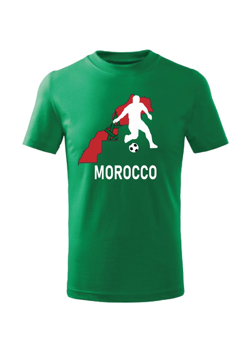 Generic - Morocco Football Team World Fans printed T shirts Supporting The Team Football Team Jersey T shirts For Men | Women | Kids to win the cup (Green) - Image 1