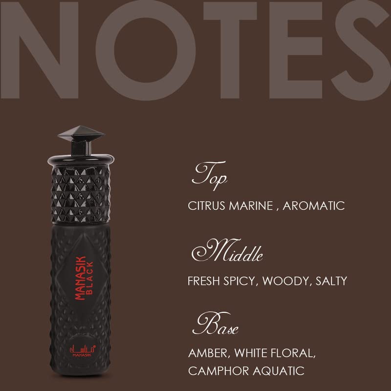 Manasik Black Premium Attar, Citrus, Fresh Spicy & Floral, Soothing Fragrance, Long Lasting Roll on Itra For Men, 6ml - Image 3