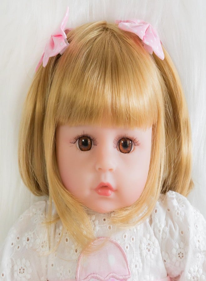 ENADOLL Realistic Reborn Baby Doll, Lifelike Newborn Baby Dolls 16 Inch Girl with Blond Hair Silicone Vinyl Weighted Soft Body Gift Set for Kids Age 3+ - Image 2