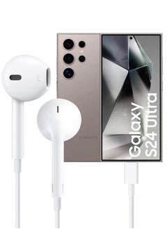 BOLICE USB C Headphones Compatiable with Samsung Galaxy S24 Ultra USB C In-Ear Headphones with Microphone Volume Control and Pure Sound White  - Image 2