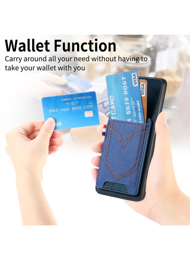 S-TOP Case For Samsung Galaxy S24 Ultra 5G Denim Texture Leather Skin Phone Case with Card Slot - Image 4