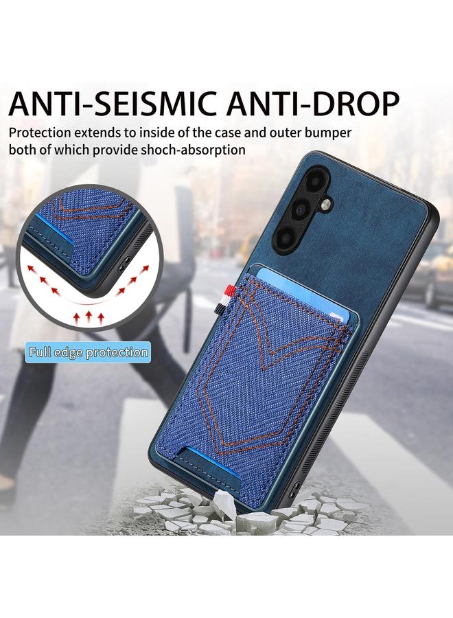 S-TOP Case For Samsung Galaxy S24 Ultra 5G Denim Texture Leather Skin Phone Case with Card Slot - Image 5