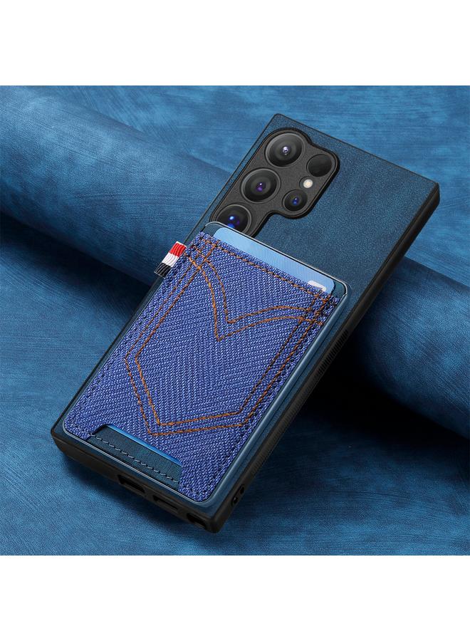 S-TOP Case For Samsung Galaxy S24 Ultra 5G Denim Texture Leather Skin Phone Case with Card Slot - Image 2
