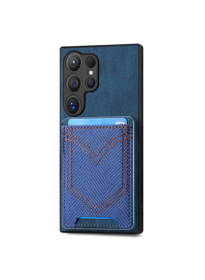S-TOP Case For Samsung Galaxy S24 Ultra 5G Denim Texture Leather Skin Phone Case with Card Slot - Image 1